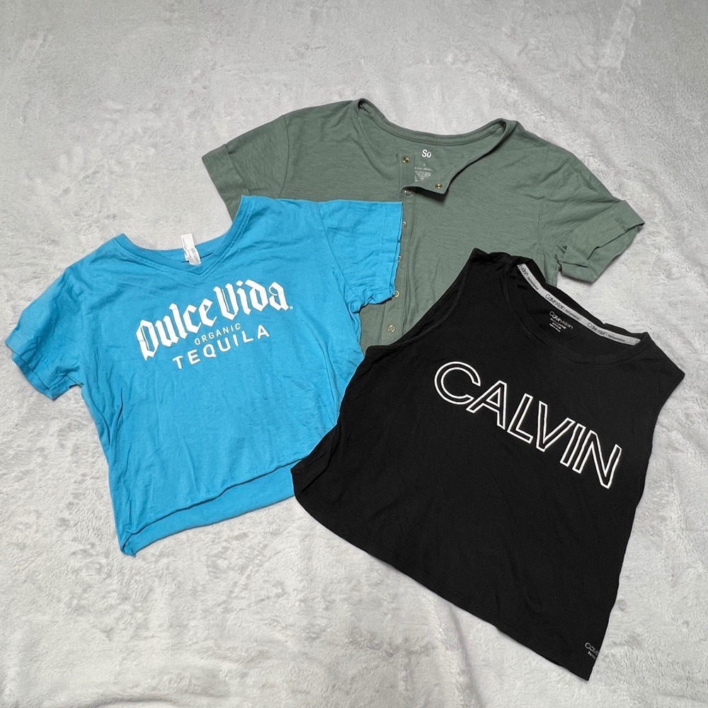 3pc LOT Womens Tops Small Calvin Klein SO L.A.T.